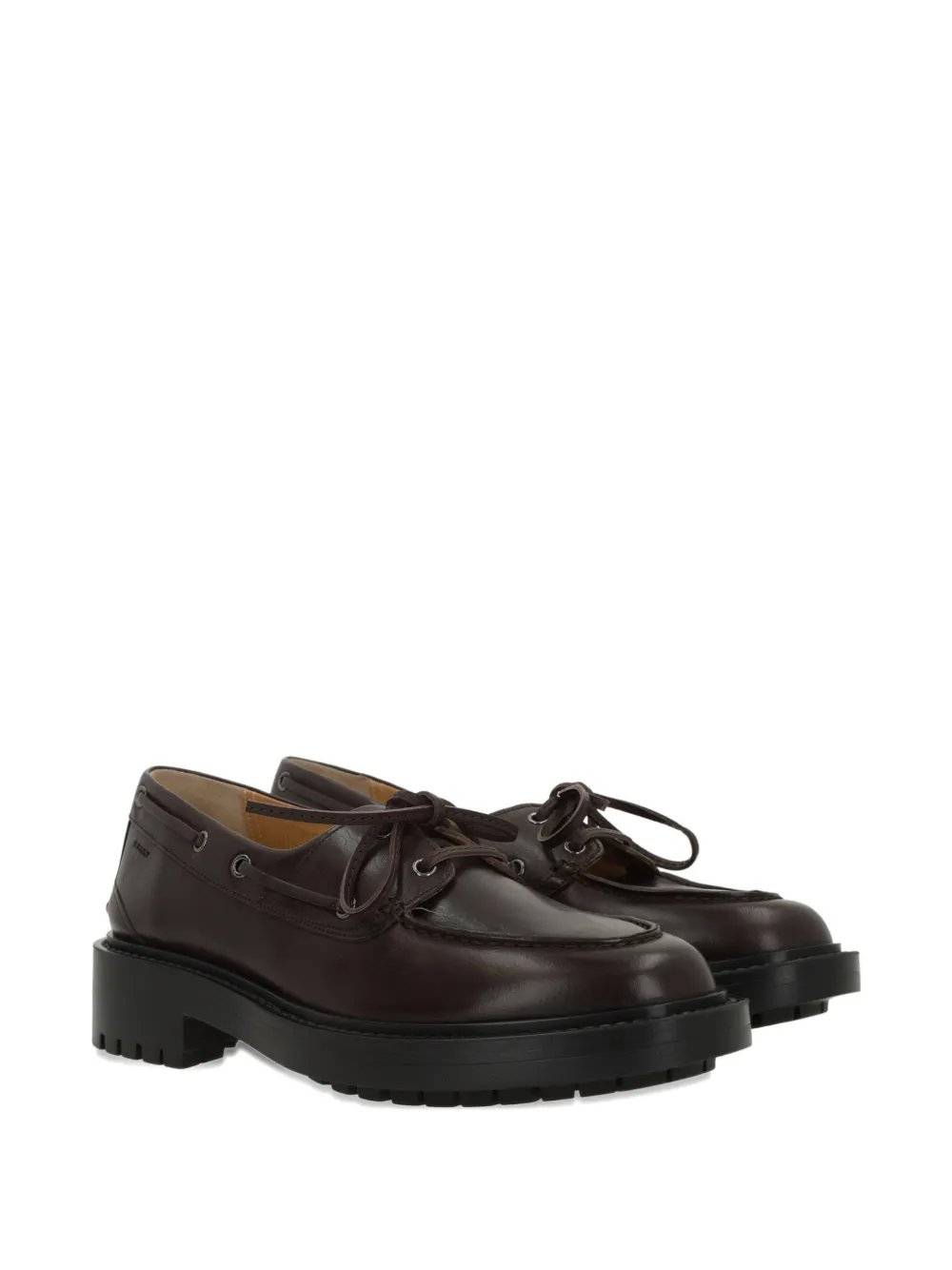 Bally Ebony Lace-up Loafers In Brown