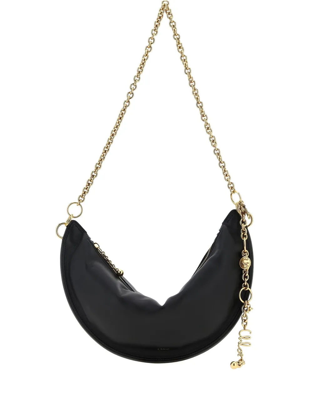 Chloé Icons Crescent-shaped Chain Shoulder Bag In Black