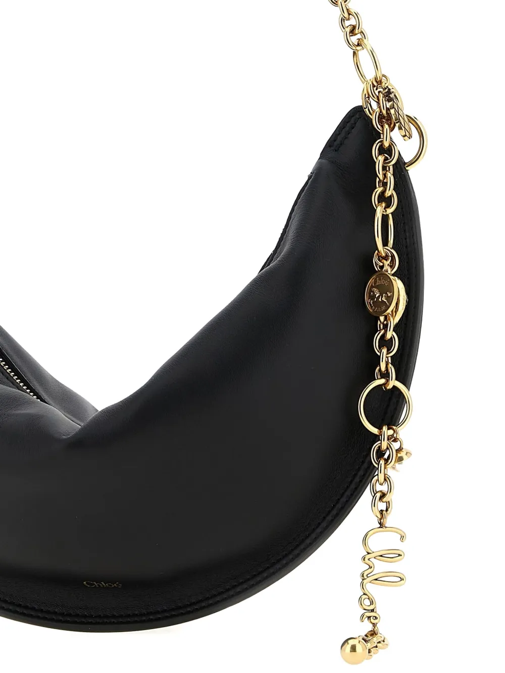 Chloé Icons Crescent-shaped Chain Shoulder Bag In Black