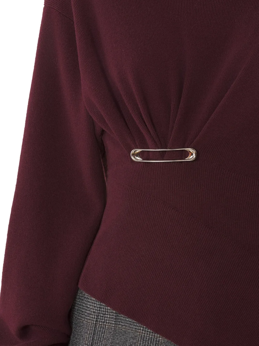 Lanvin Trui met hoge hals en veiligheidsspeld Rood