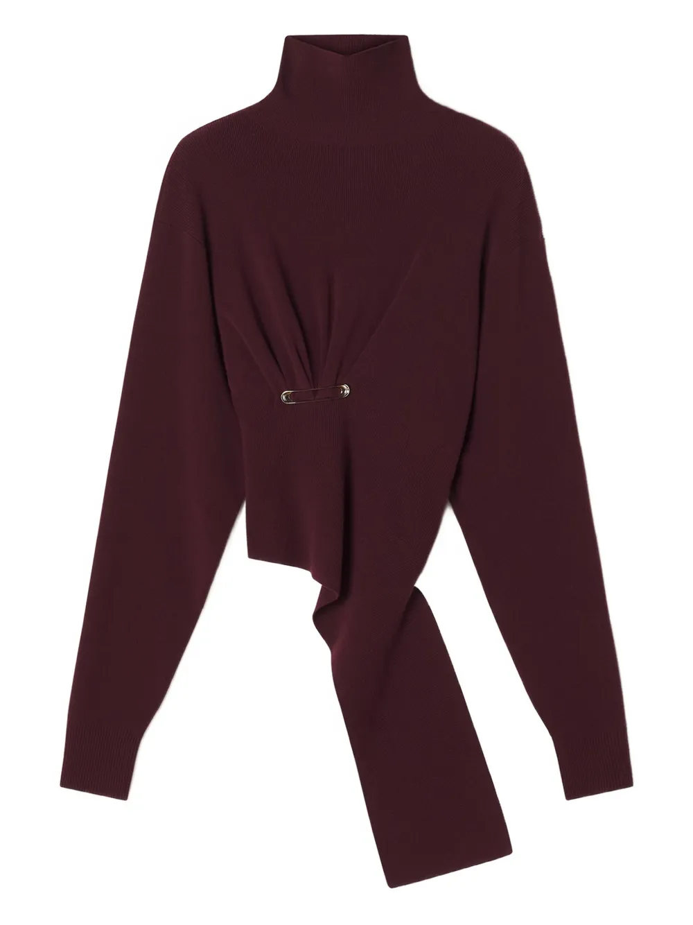 Lanvin Trui met hoge hals en veiligheidsspeld Rood