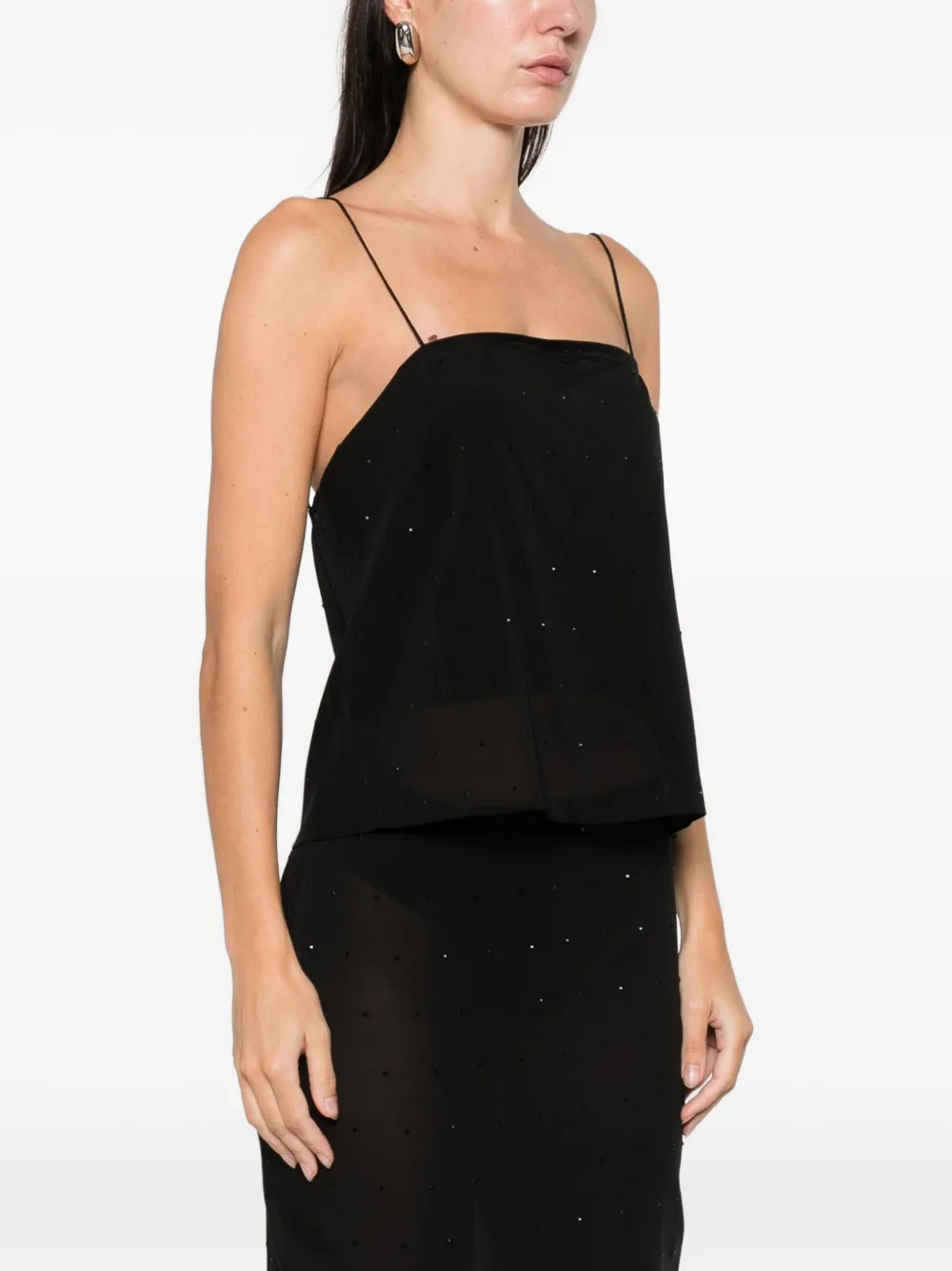 St. Agni Top met glazen kralen Zwart