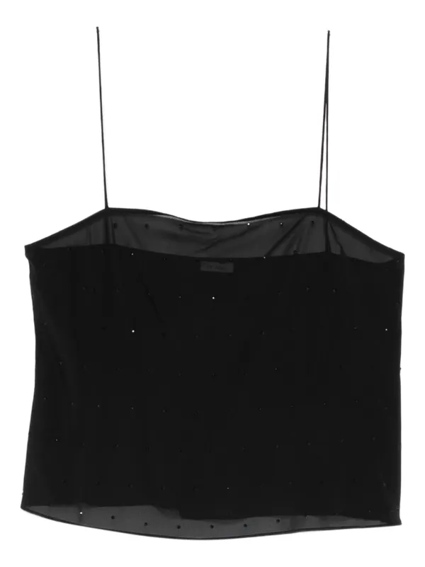 St. Agni Silk Glass Beaded Cami in Black