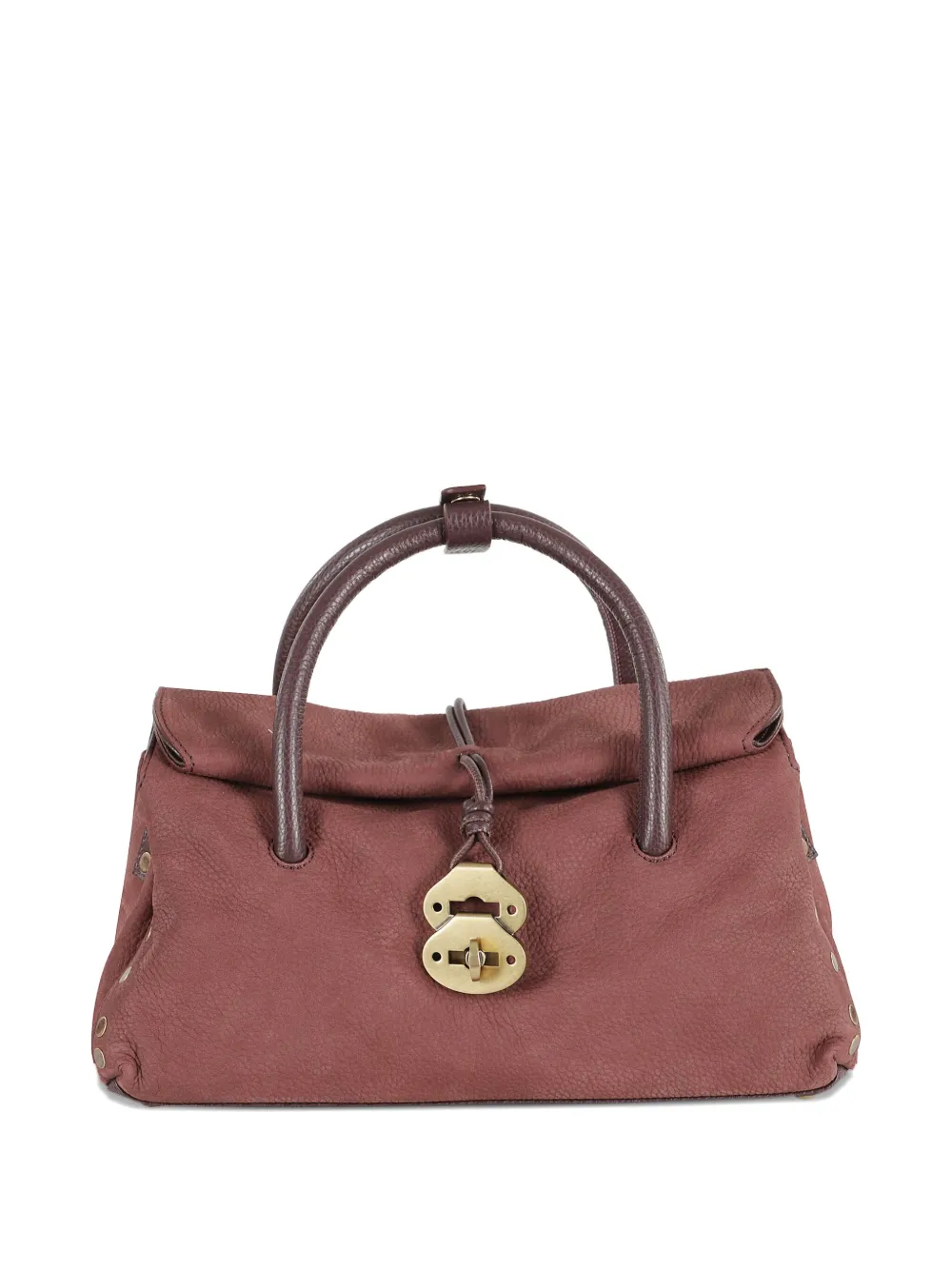 double-handle leather tote bag