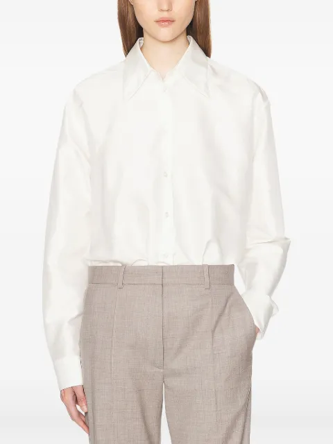 The Row oversized-collar silk shirt