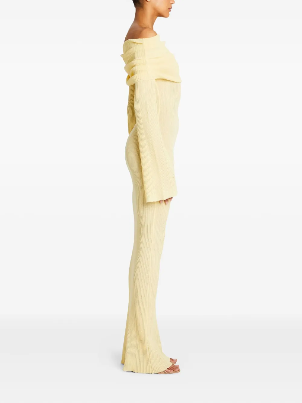SER.O.YA Galleria off-shoulder maxi-jurk - Geel