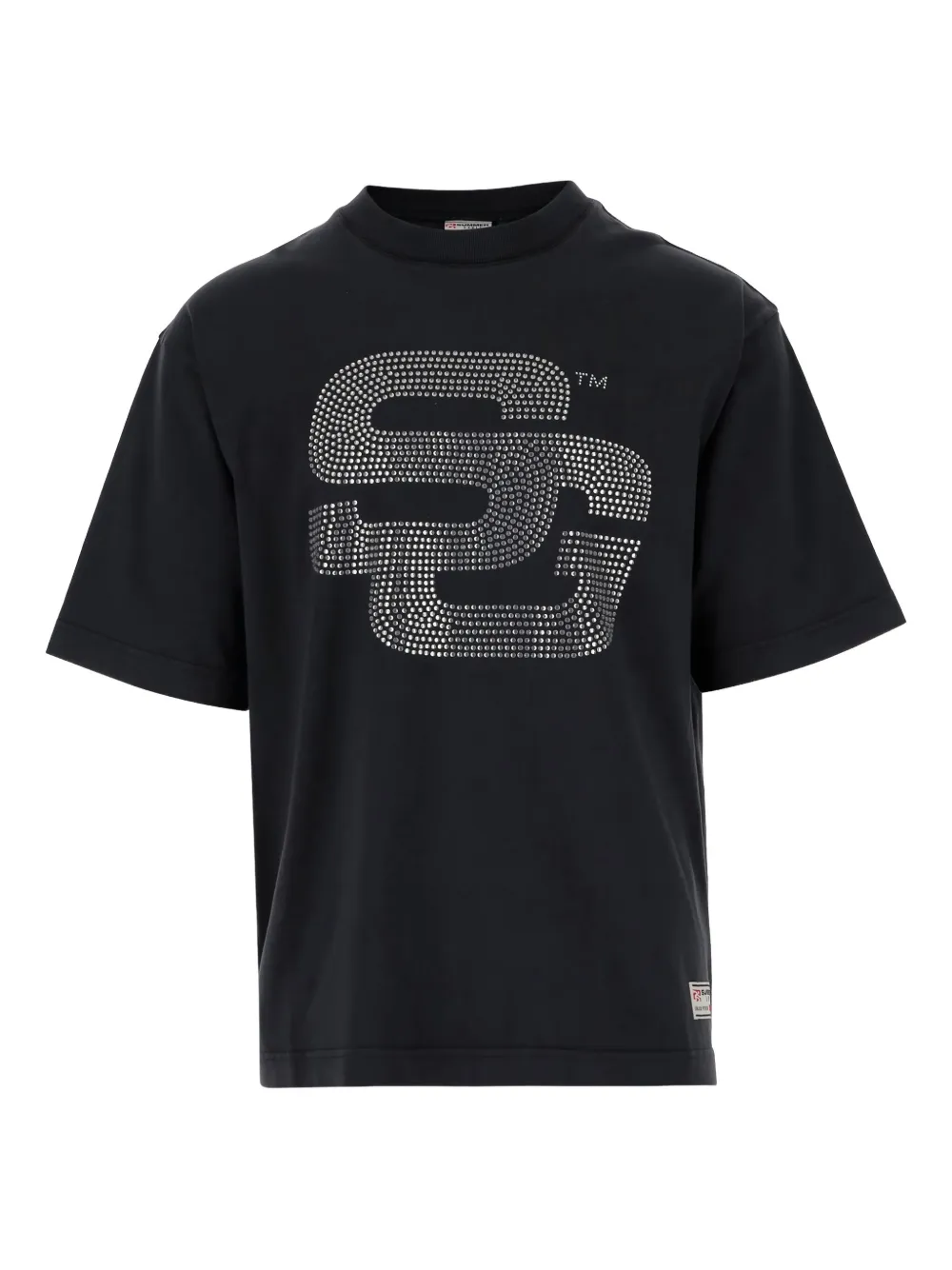 SUMMER GAMES rhinestone-embellished crew-neck T-shirt | Black | Image 1
