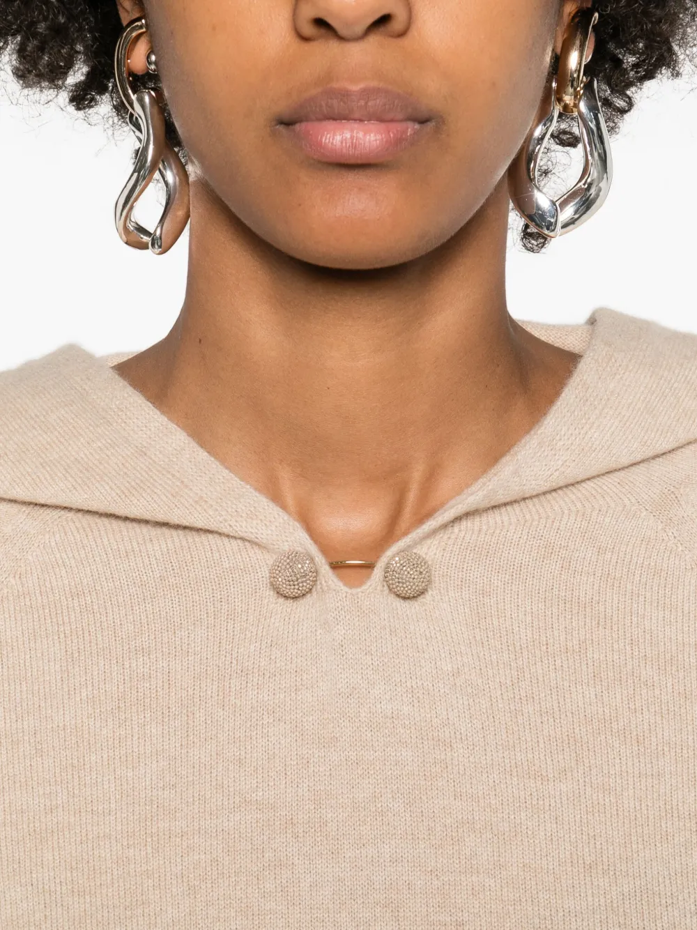 Fabiana Filippi Platinum Hoodie In Neutral