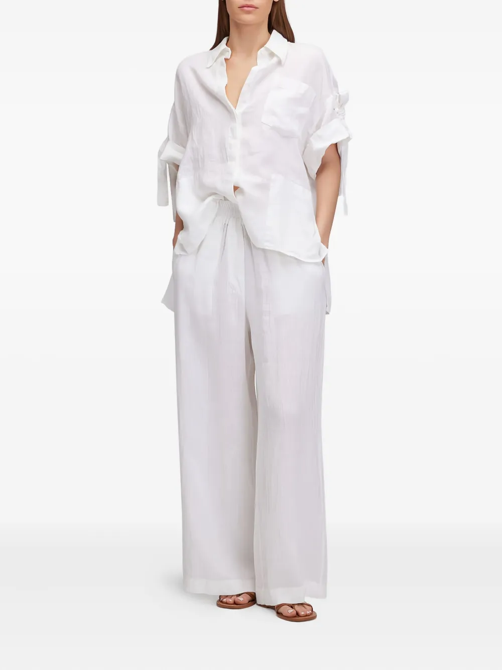 Sundek Elastic-waist Palazzo Pants In White
