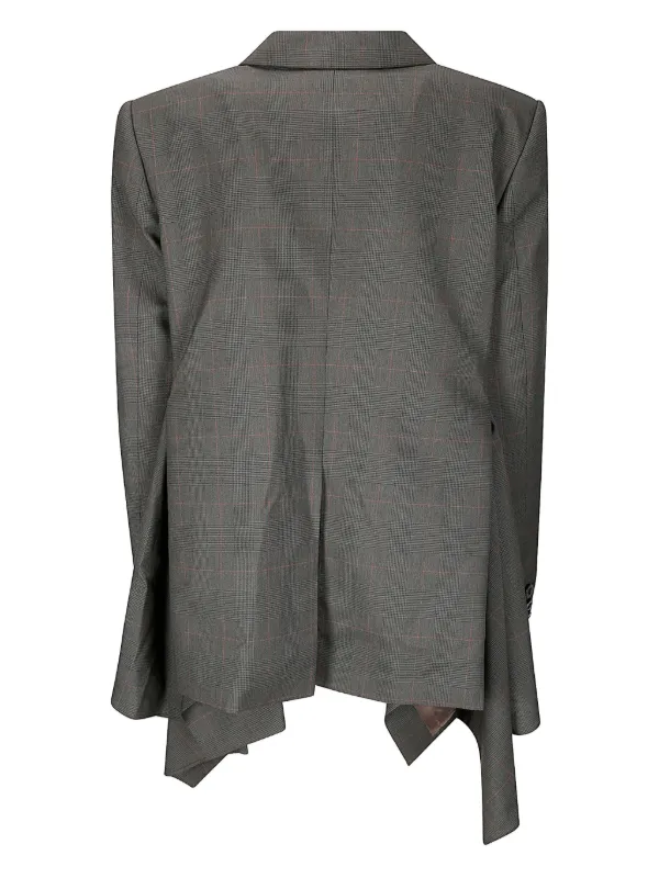 Sacai チェック シングルジャケット | グレー | FARFETCH JP