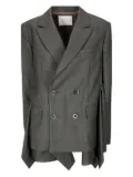 sacai double-breasted checked-pattern blazer - Grey