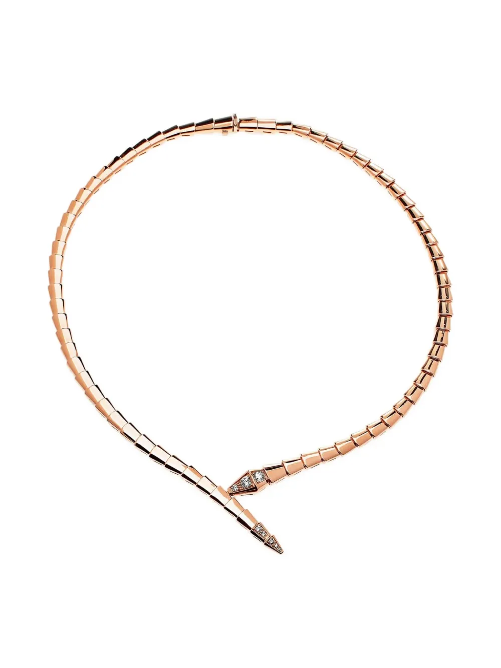 18K rose gold Serpenti Viper diamond necklace