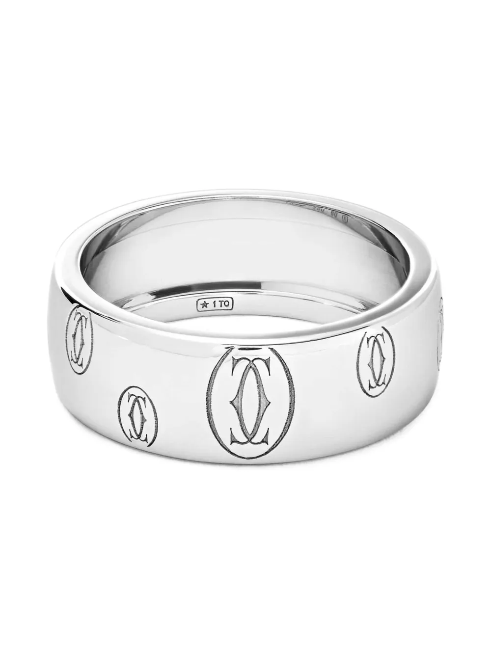 18K white gold wedding band
