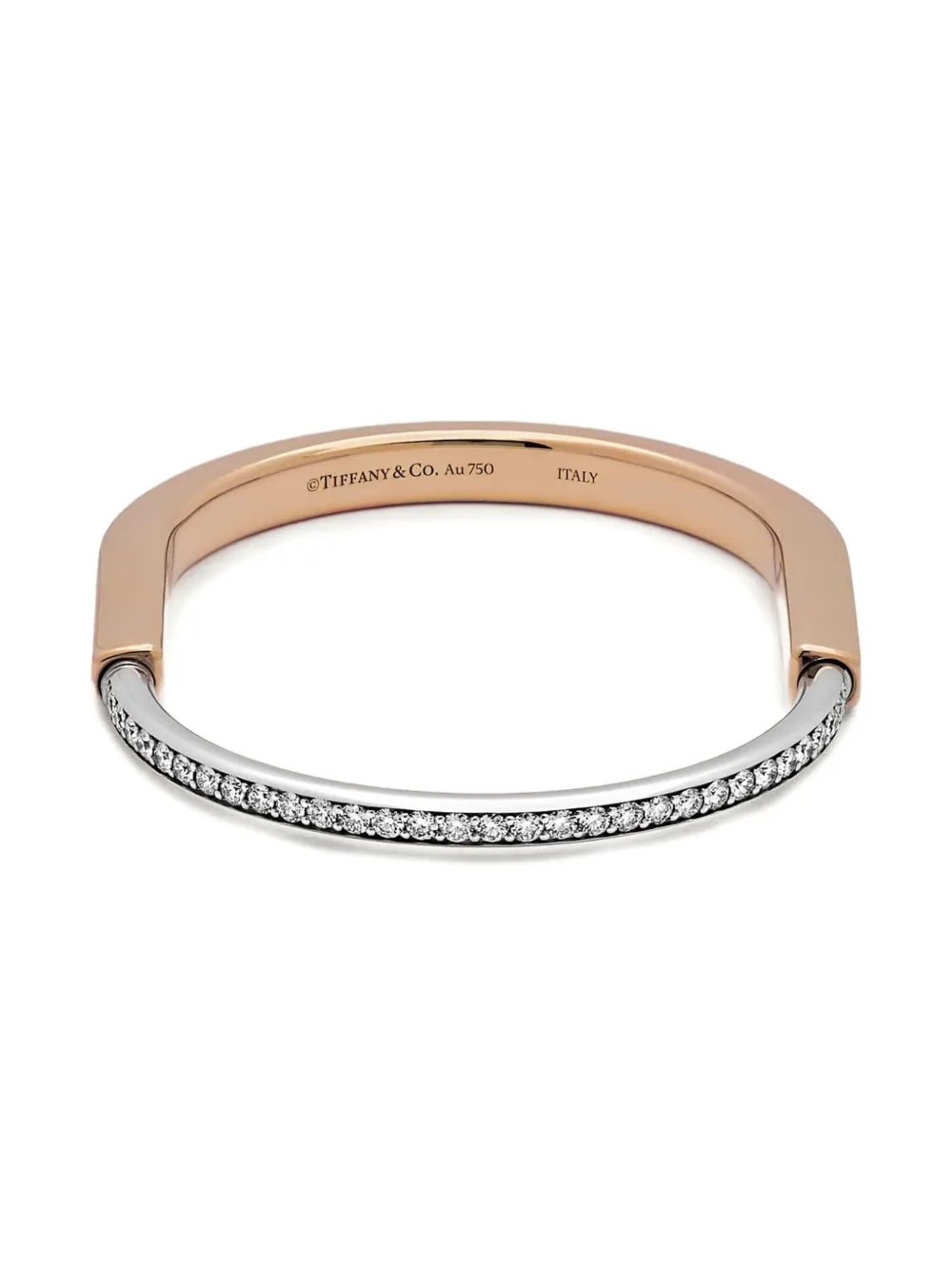 Tiffany & Co. 18K white and rose gold Lock diamond bracelet | Pink | Image 1