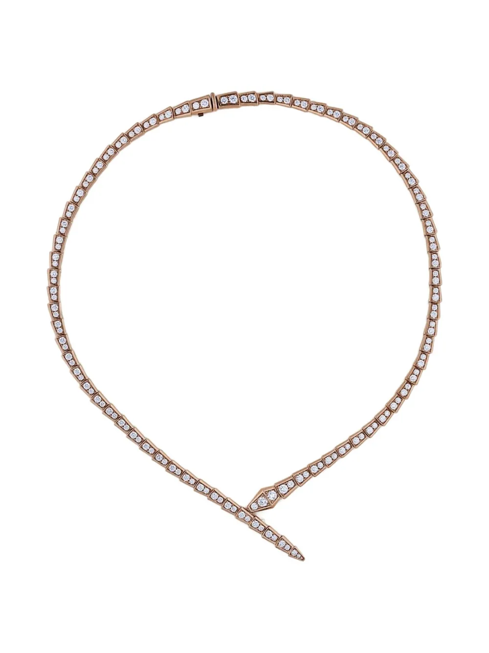 18K rose gold Serpenti Viper diamond necklace