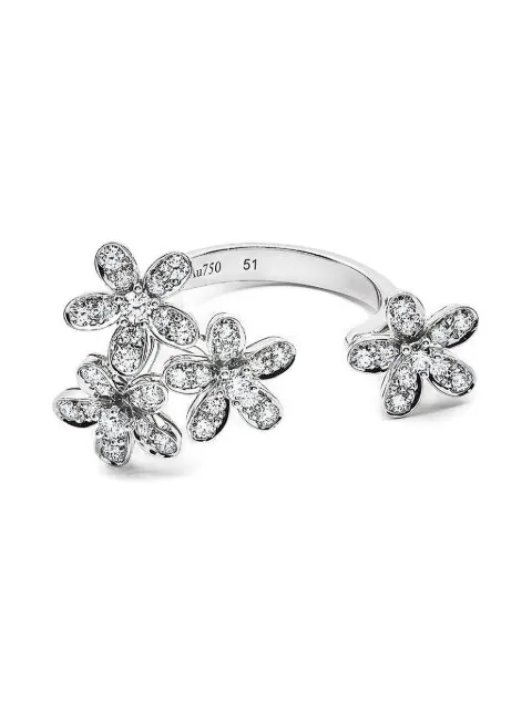 Van Cleef & Arpels Vintage Anello Socrate Between the Finger in oro bianco 18 carati con diamanti