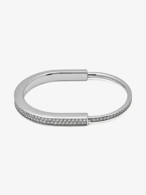 Tiffany & Co. bracelet jonc Lock en or blanc 18ct à diamants