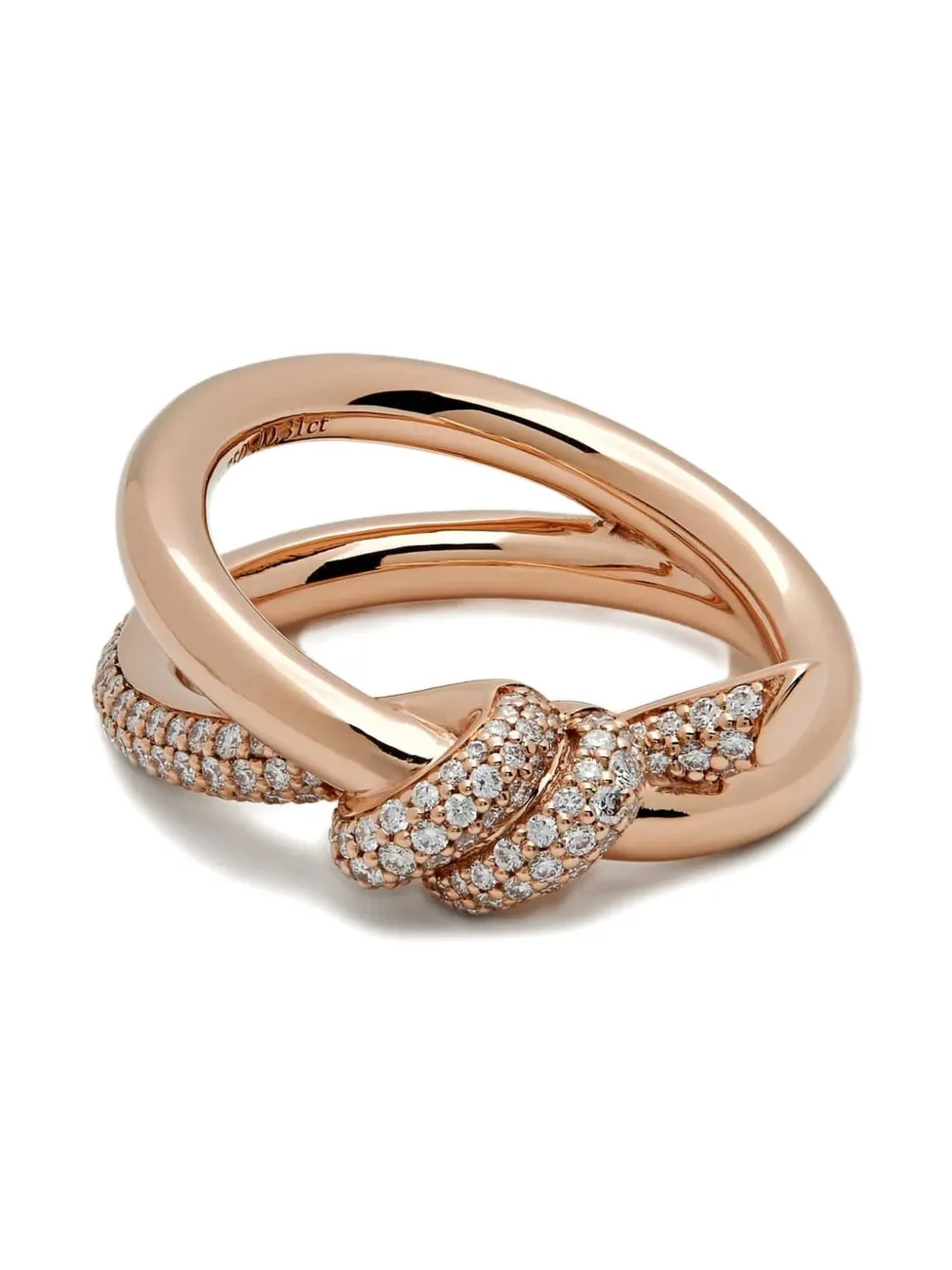 18k Rose Gold Knot Diamond Ring