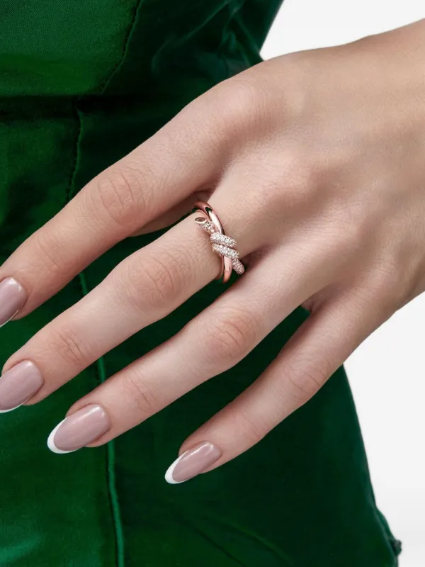 Tiffany & Co. Pre-Owned ノット ダイヤモンドリング 18Kローズ