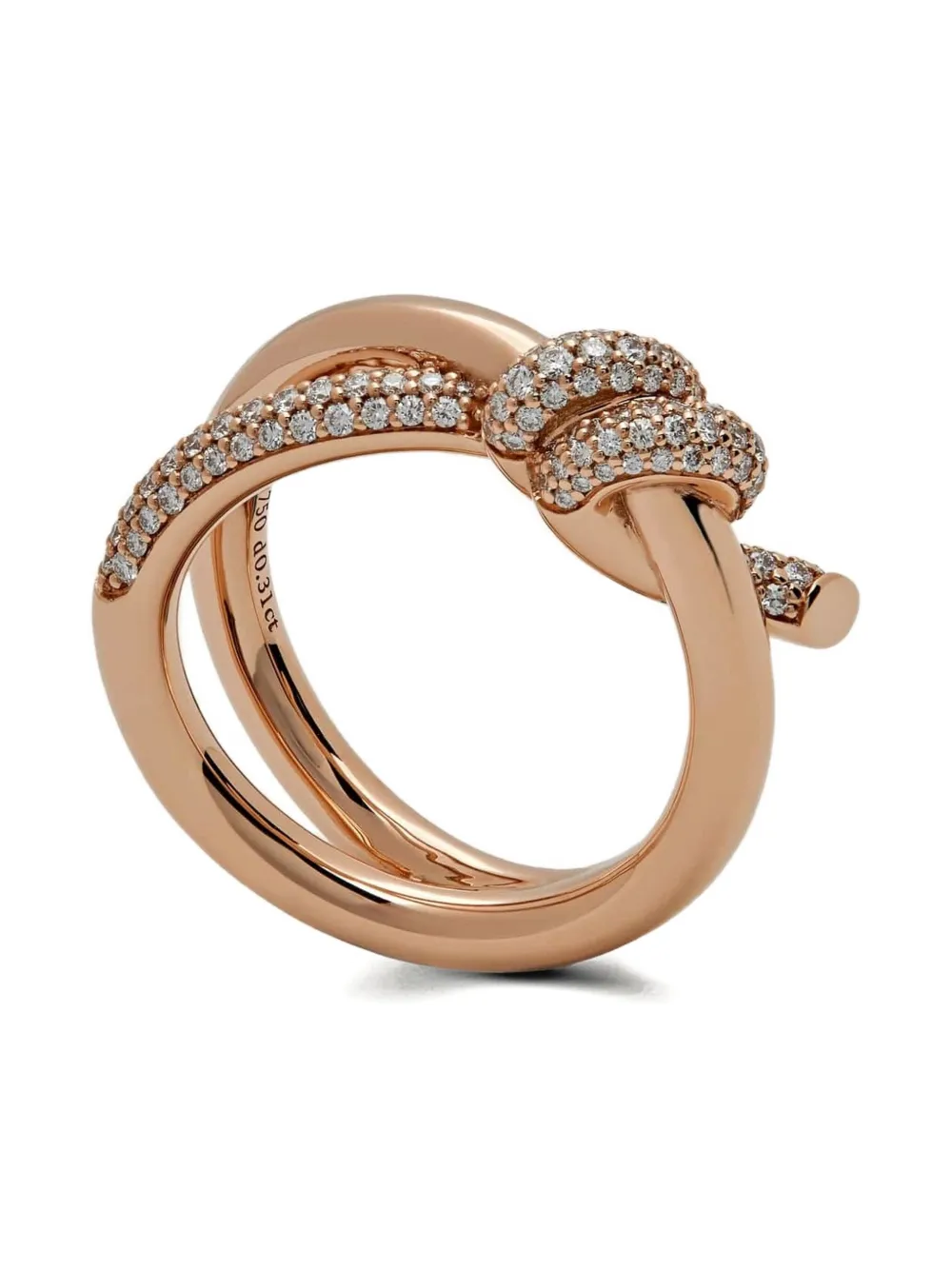 Tiffany & Co. Pre-Owned ノット ダイヤモンドリング 18Kローズ