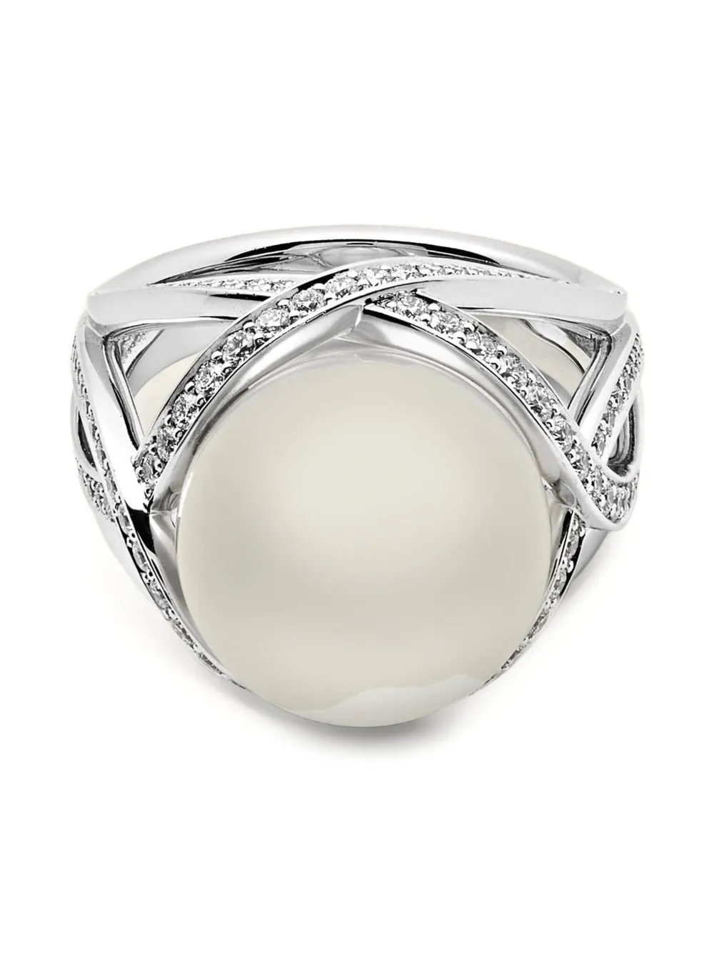 Mikimoto 18K white gold M Collection pearl and diamond ring - ホワイト Mikimoto 18K white gold M Collection pearl and diamond ring - ホワイト
