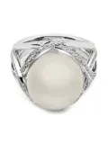 Mikimoto 18K white gold M Collection pearl and diamond ring