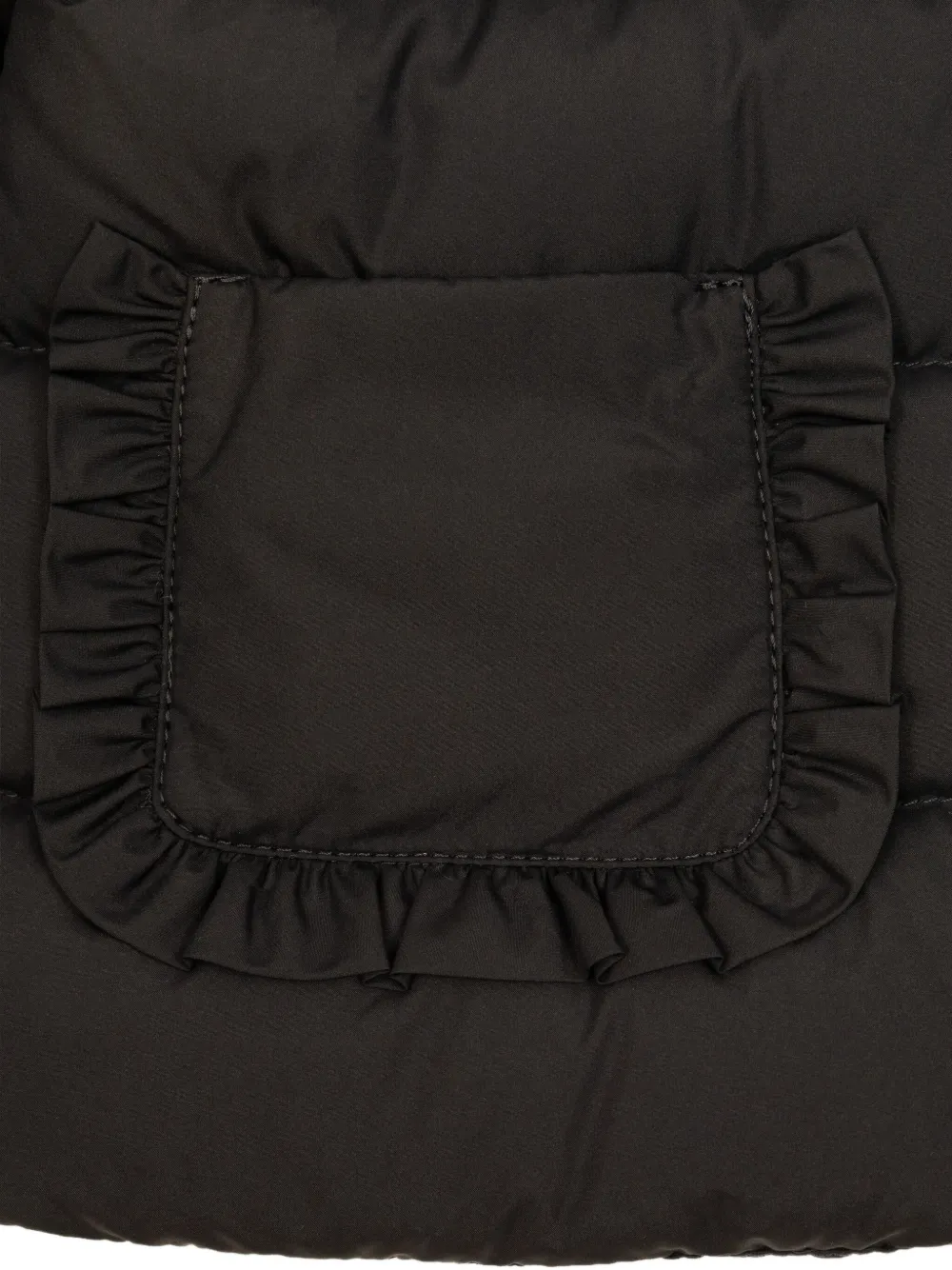 Moncler Enfant Gewatteerde jas met ruche zak Zwart