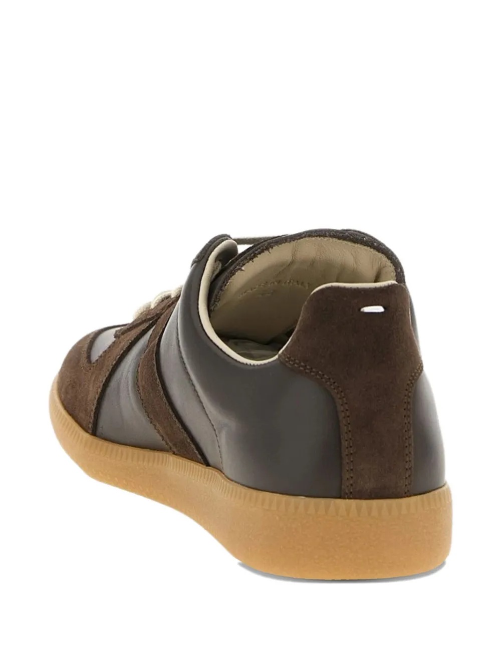 Maison Margiela Low-top Sneakers Featuring Suede Panels In Brown