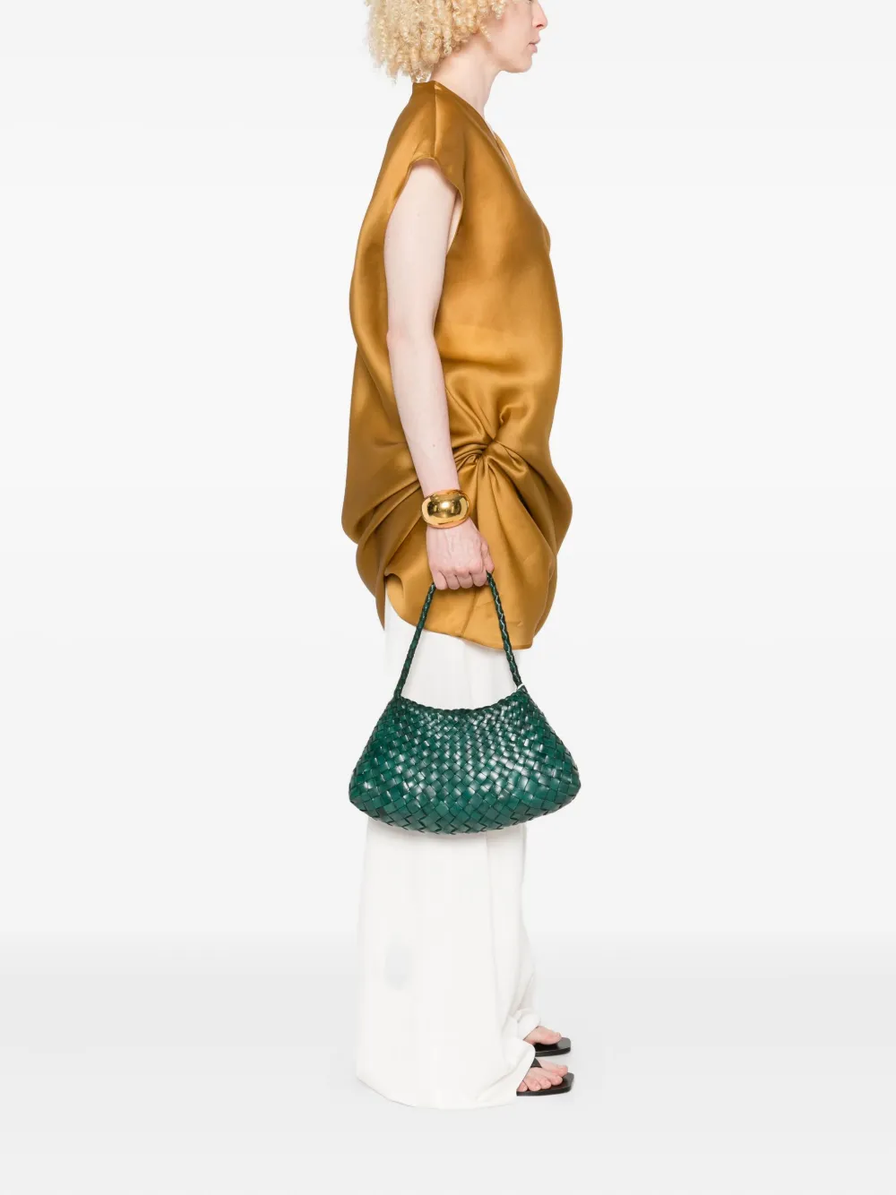 DRAGON DIFFUSION braided leather tote bag Groen