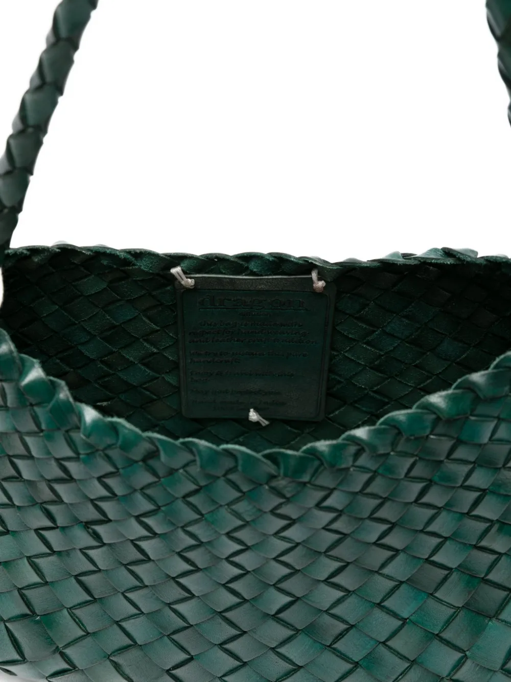 DRAGON DIFFUSION braided leather tote bag Groen
