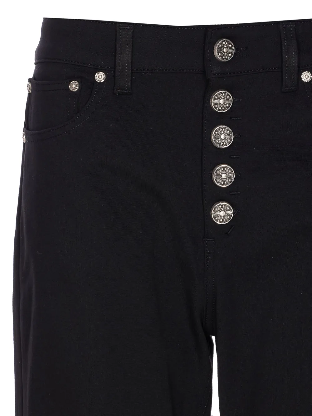 DONDUP Jeans met knoopsluiting en logopatch Zwart