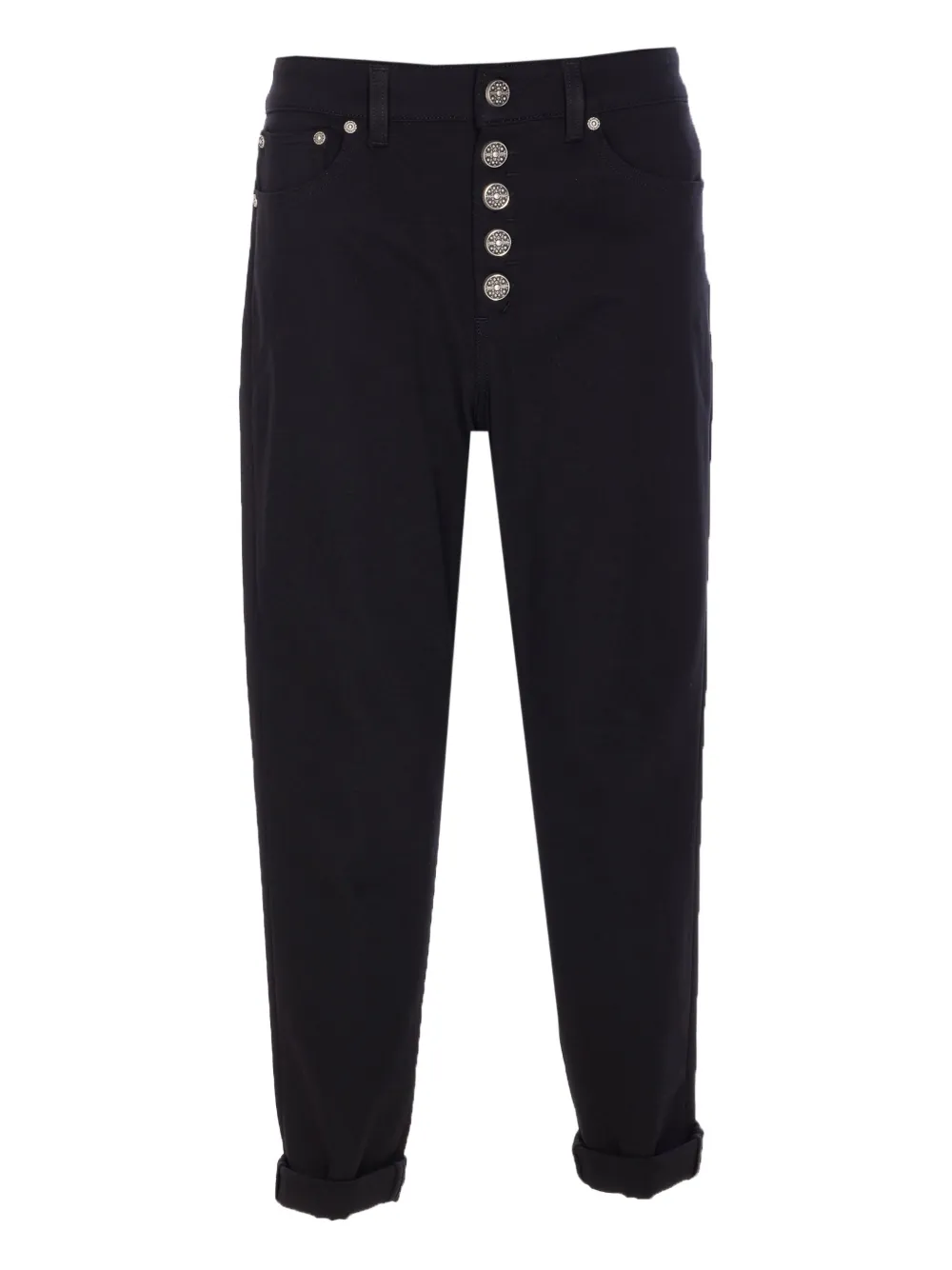 DONDUP button-fastening logo-patch jeans Zwart