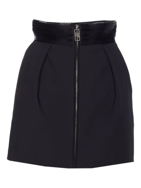 Elisabetta Franchi logo-plaque zip skirt