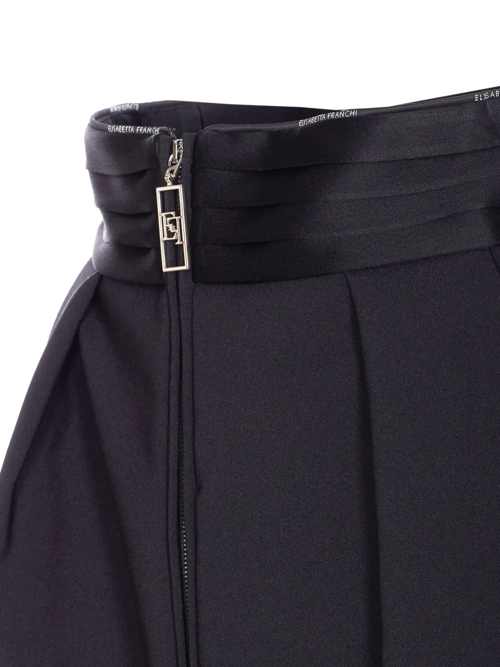 Elisabetta Franchi Rok met logoplakkaat en rits Zwart