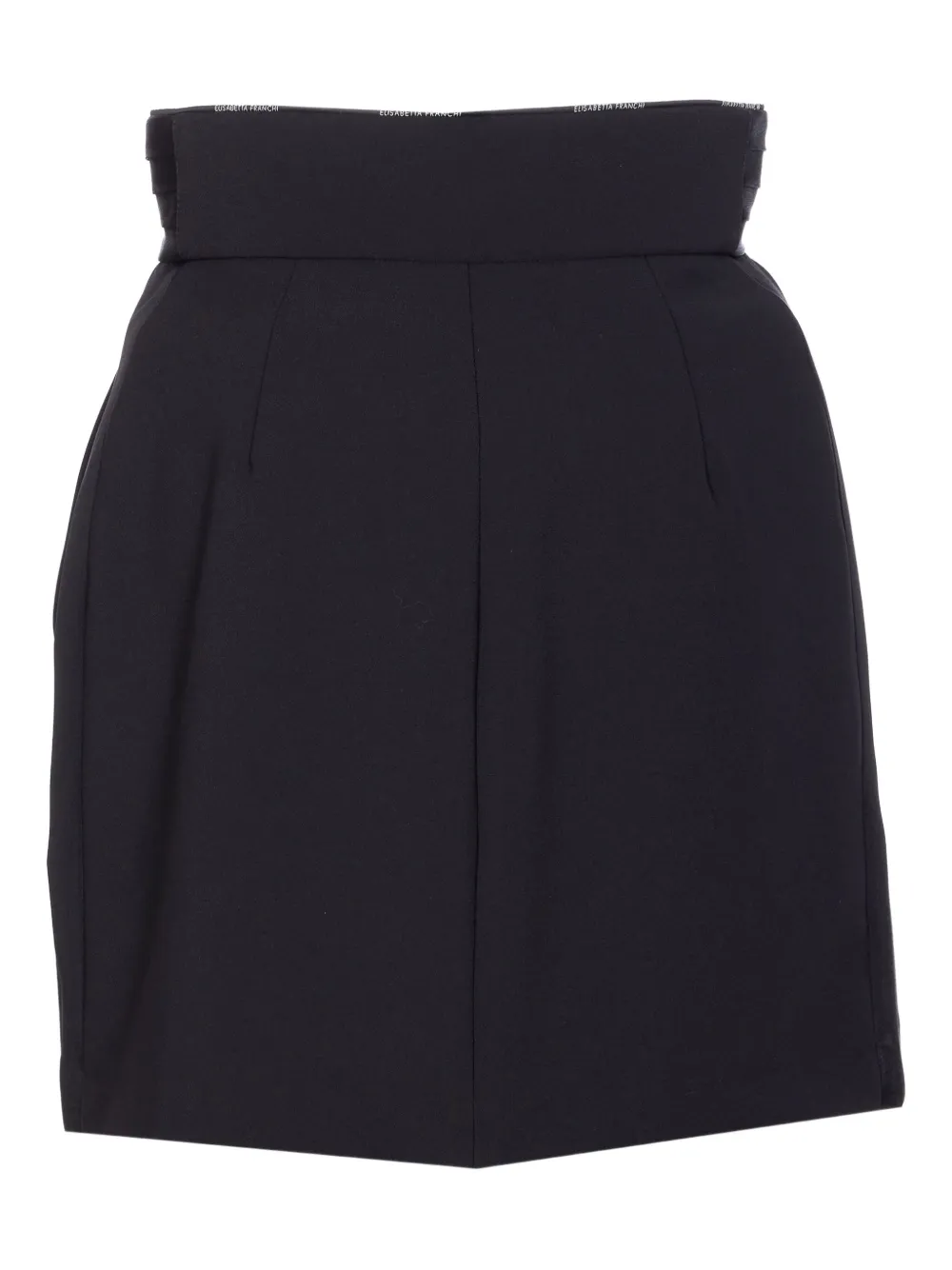 Elisabetta Franchi Rok met logoplakkaat en rits Zwart