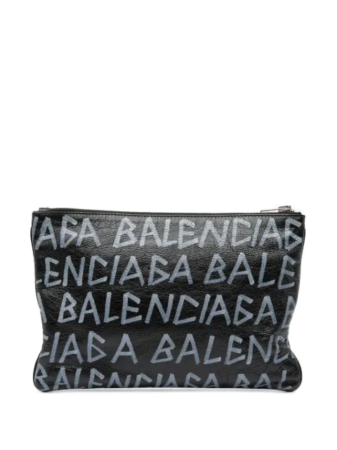 Balenciaga Pre-Owned 2018 Leather Graffiti clutch bag