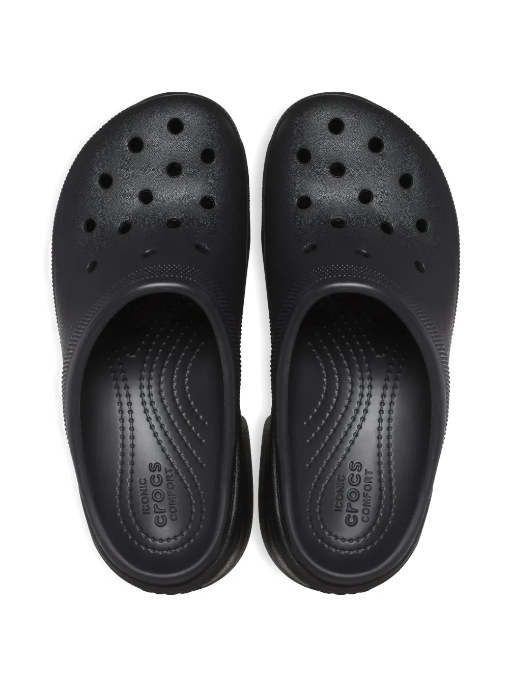 Crocs Platform-heel Mules In Black