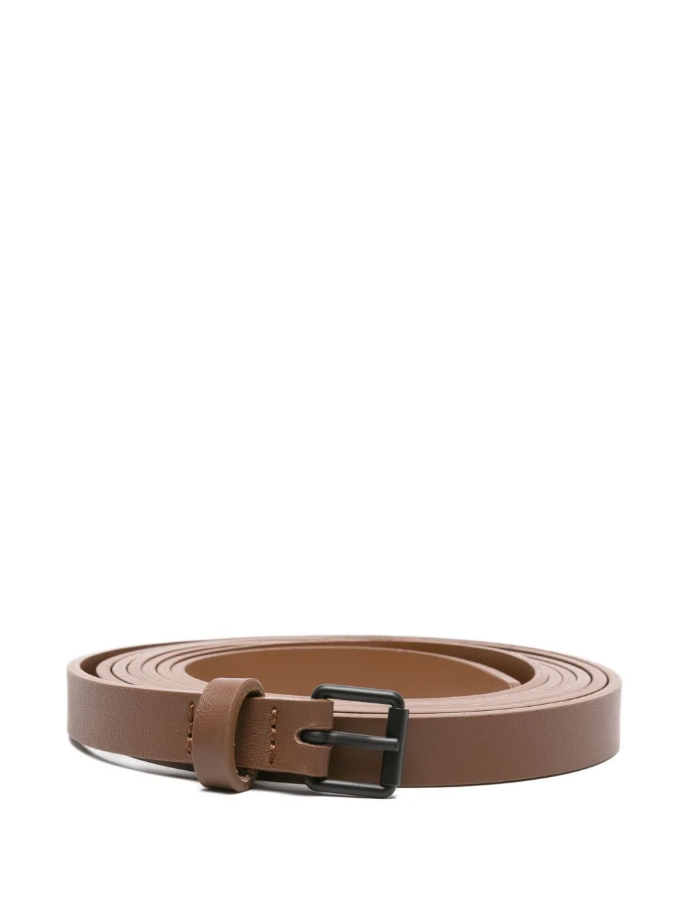 leather rectangle-buckle belt