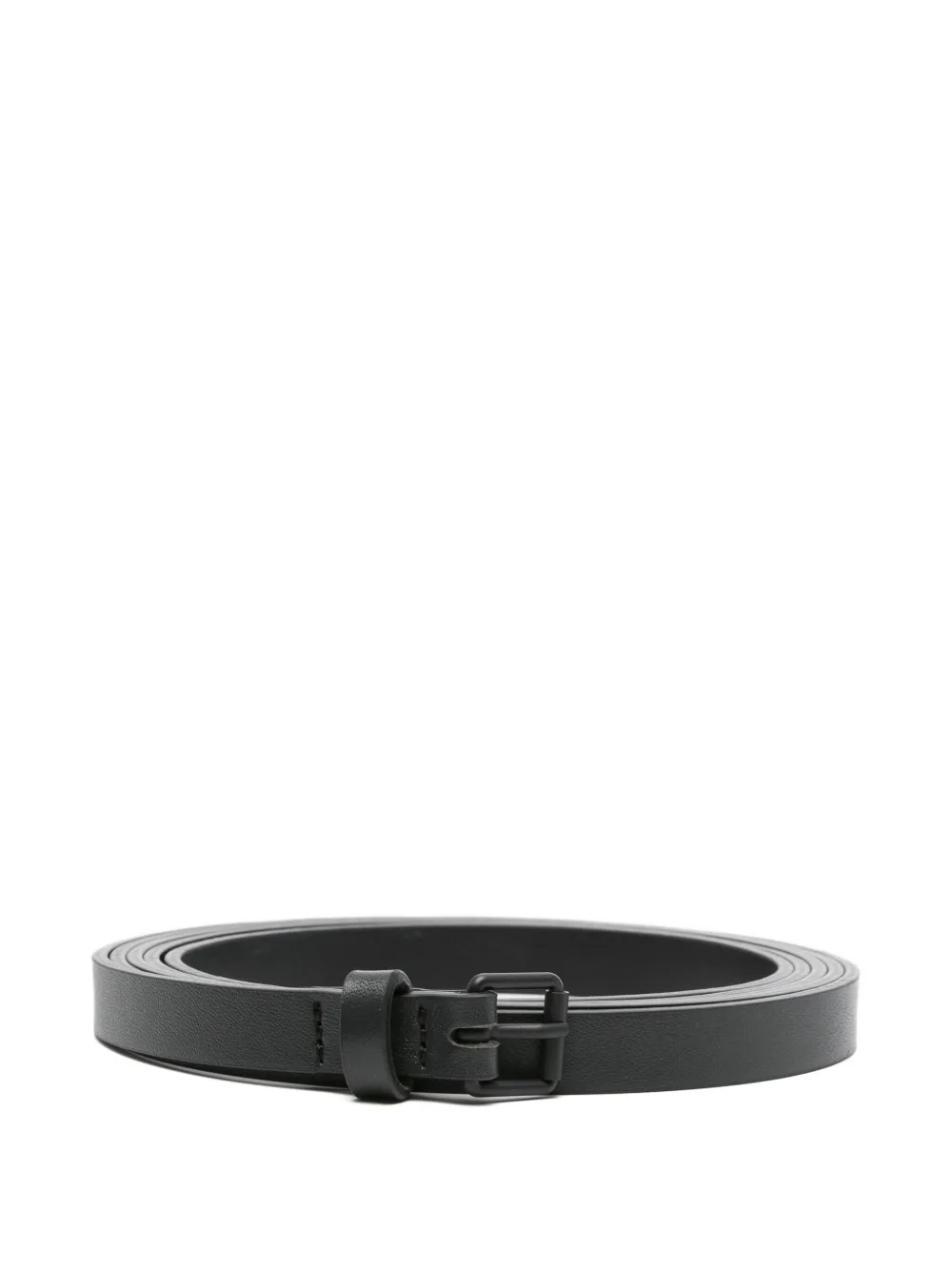 leather rectangle-buckle belt