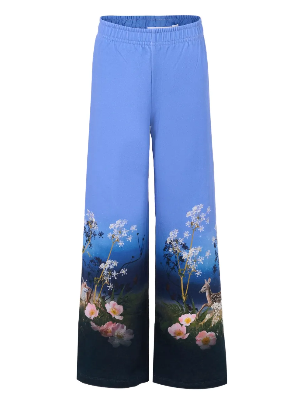 Molo floral-print wide-leg trousers Blauw