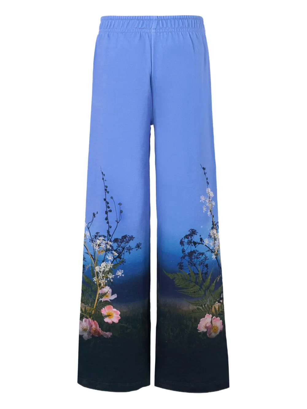 Molo floral-print wide-leg trousers Blauw