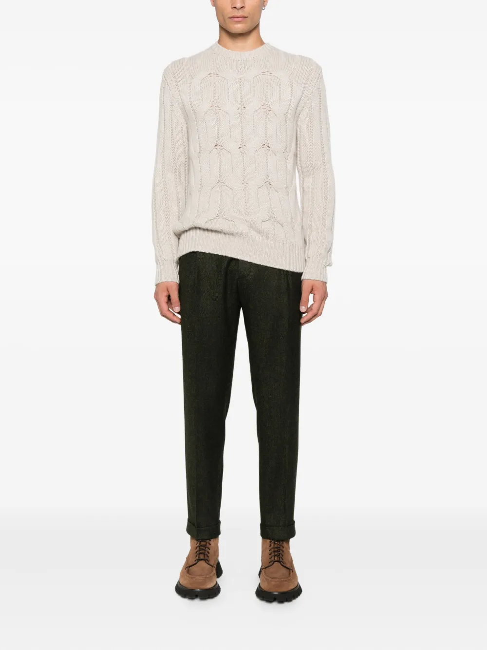 Berwich Barber pleated trousers - Groen