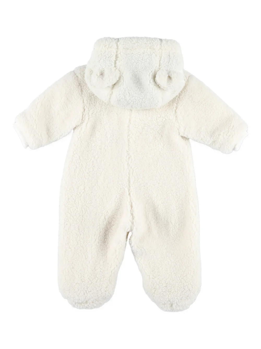 Petit Bateau Jumpsuit met capuchon en teddybeeroren Wit