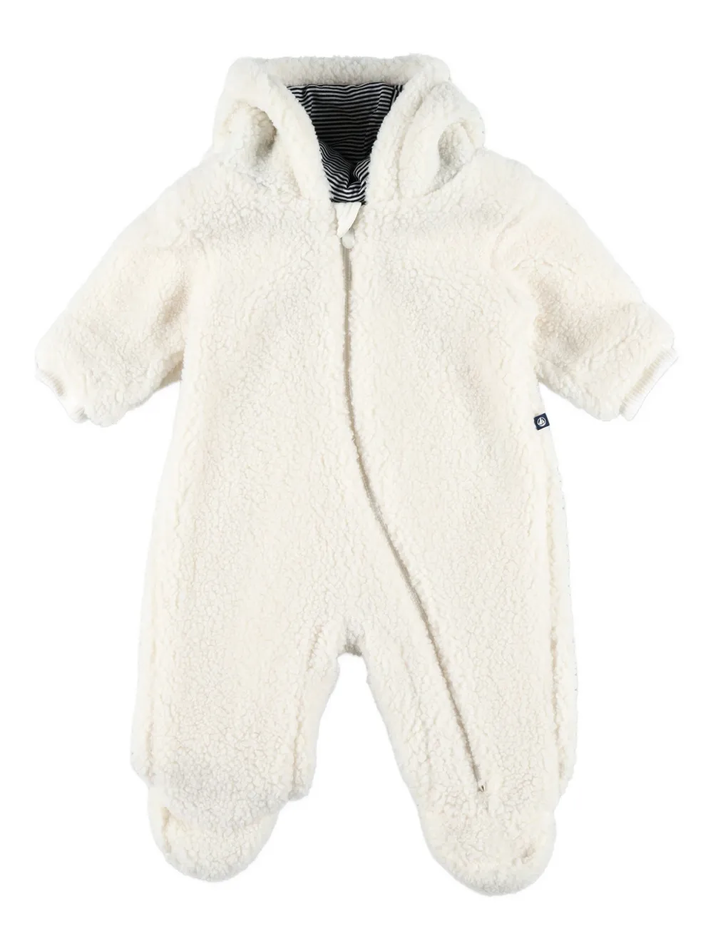 Petit Bateau Tuta intera Teddy Bear con cappuccio - Bianco