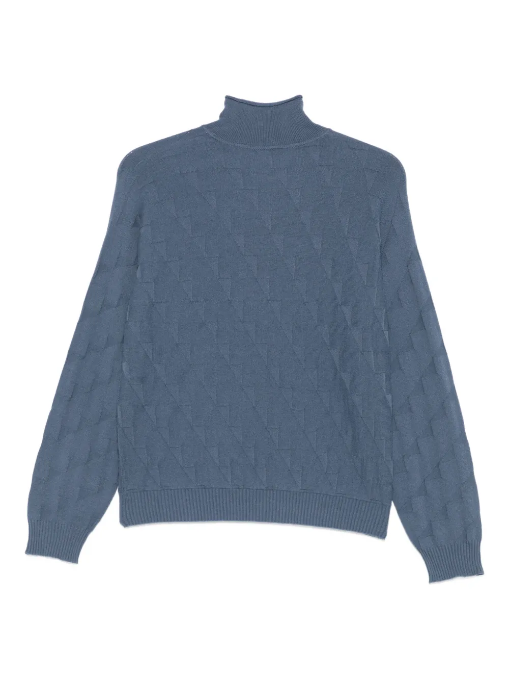 Emporio Armani Trui met hoge hals en diamantpatroon Blauw