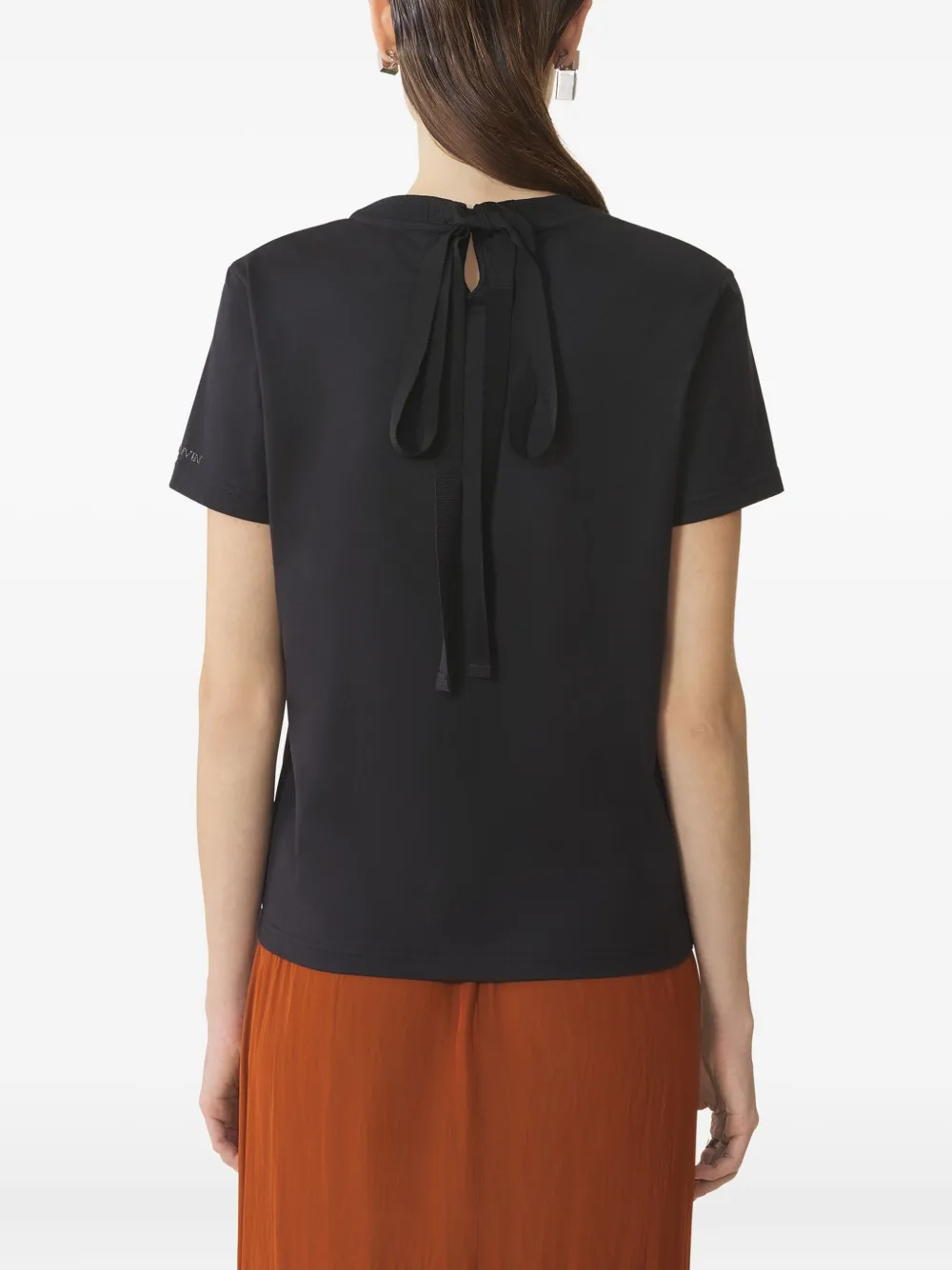 Lanvin tie-back cotton T-shirt Zwart