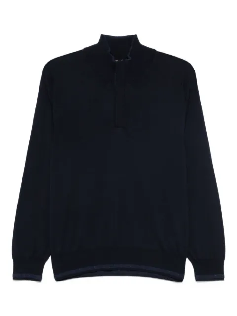 Canali half-zip high-neck sweater