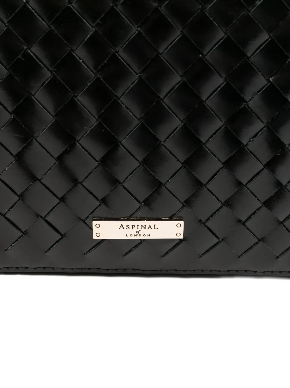 Aspinal Of London Camera Woven Mini Crossbody Bag In Black