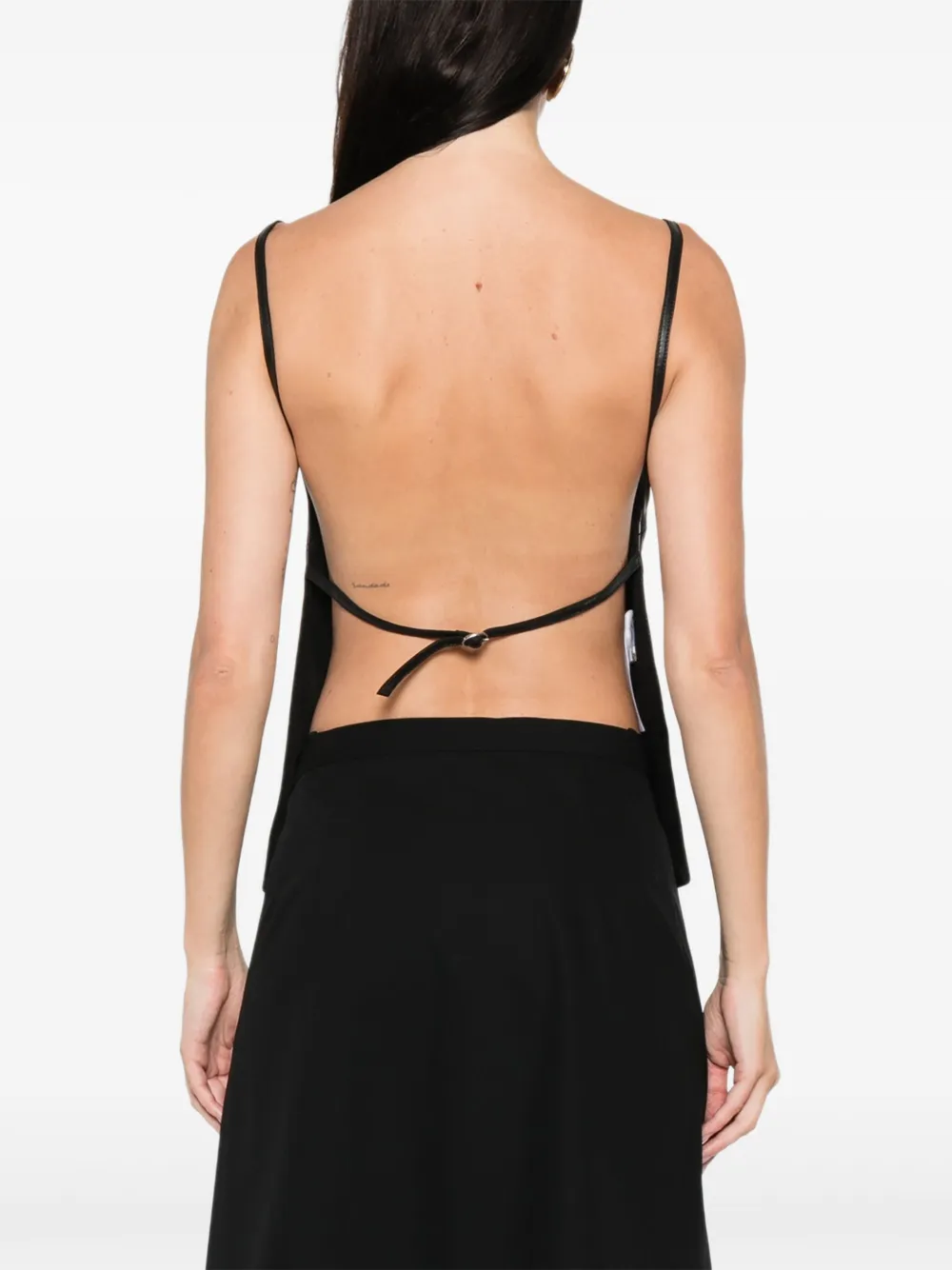 St. Agni Top met vierkante hals Zwart