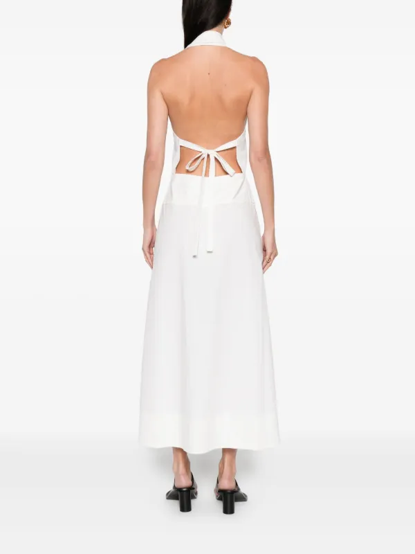 St. Agni Halter Wrap Dress - White